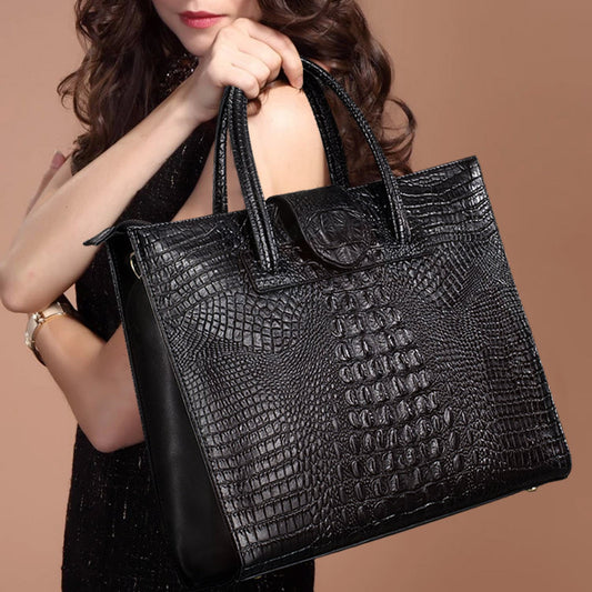 Crocodile ladies bags new fashion big shoulder bag leather bags wholesale - Julies Boutique